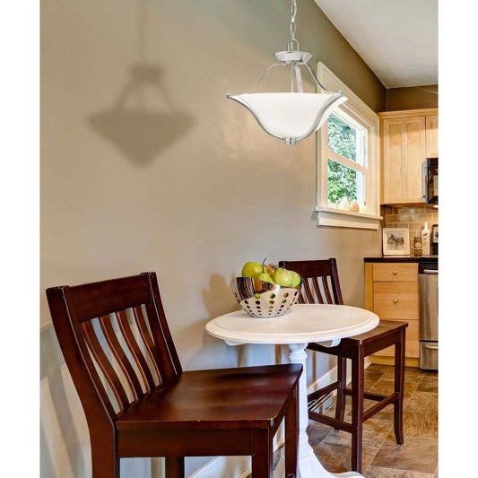 Langford 19"W 2-Light Brushed Nickel Pendant/Semi-Flush Mount Light by Kichler