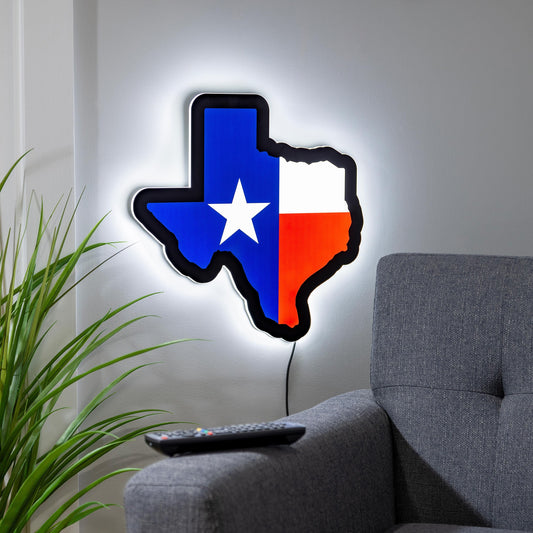LED Wall Decor, Edgelite, State Shape, Texas, State Flag
