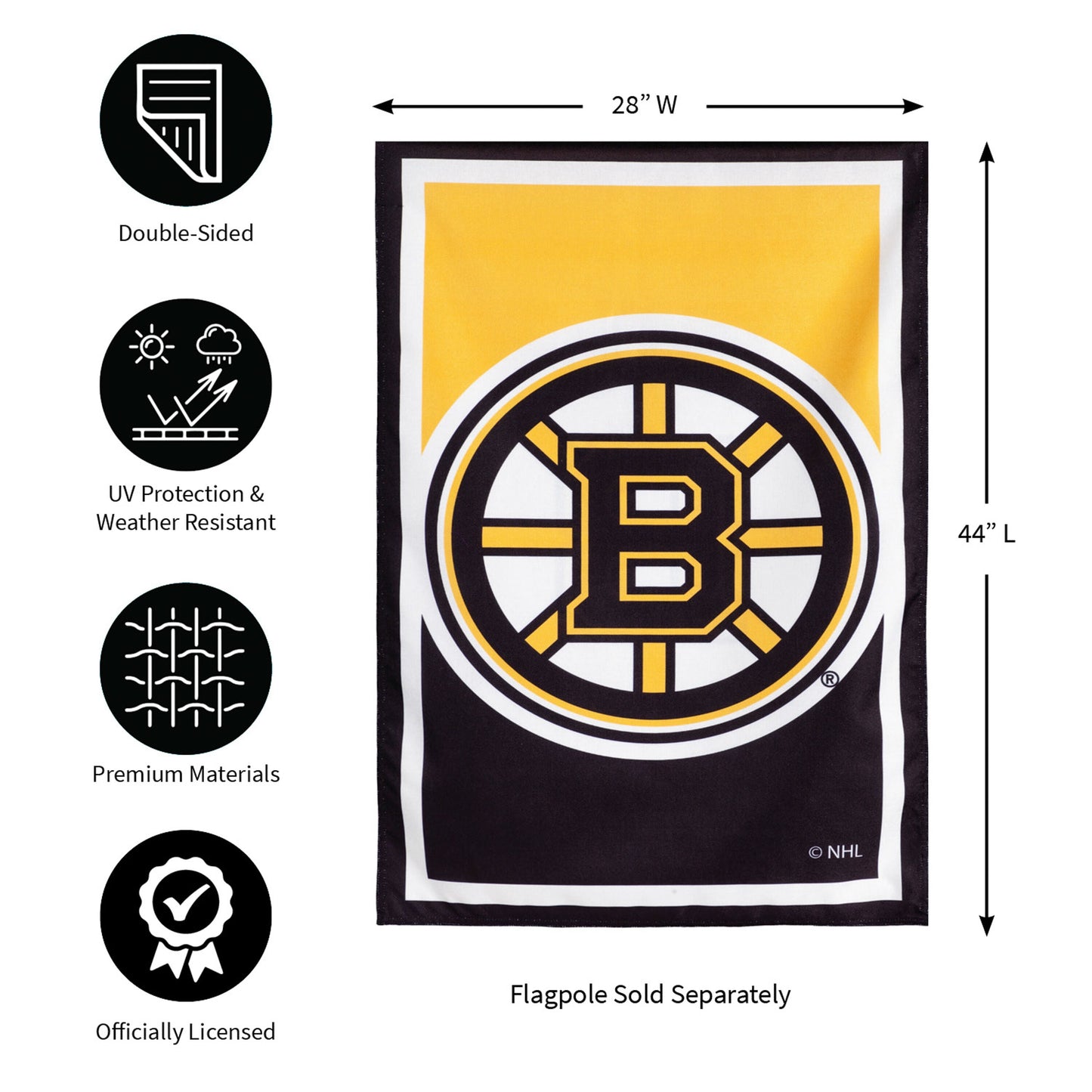 NHL Hockey Burlap House Flag, Boston Bruins