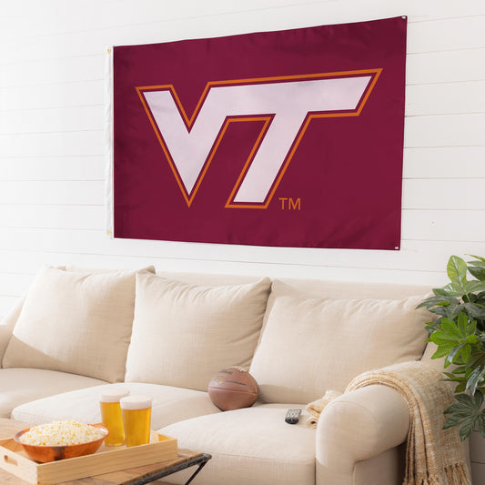 Virginia Tech Single Sided Flag w/ 2 Grommets, 3'x5'