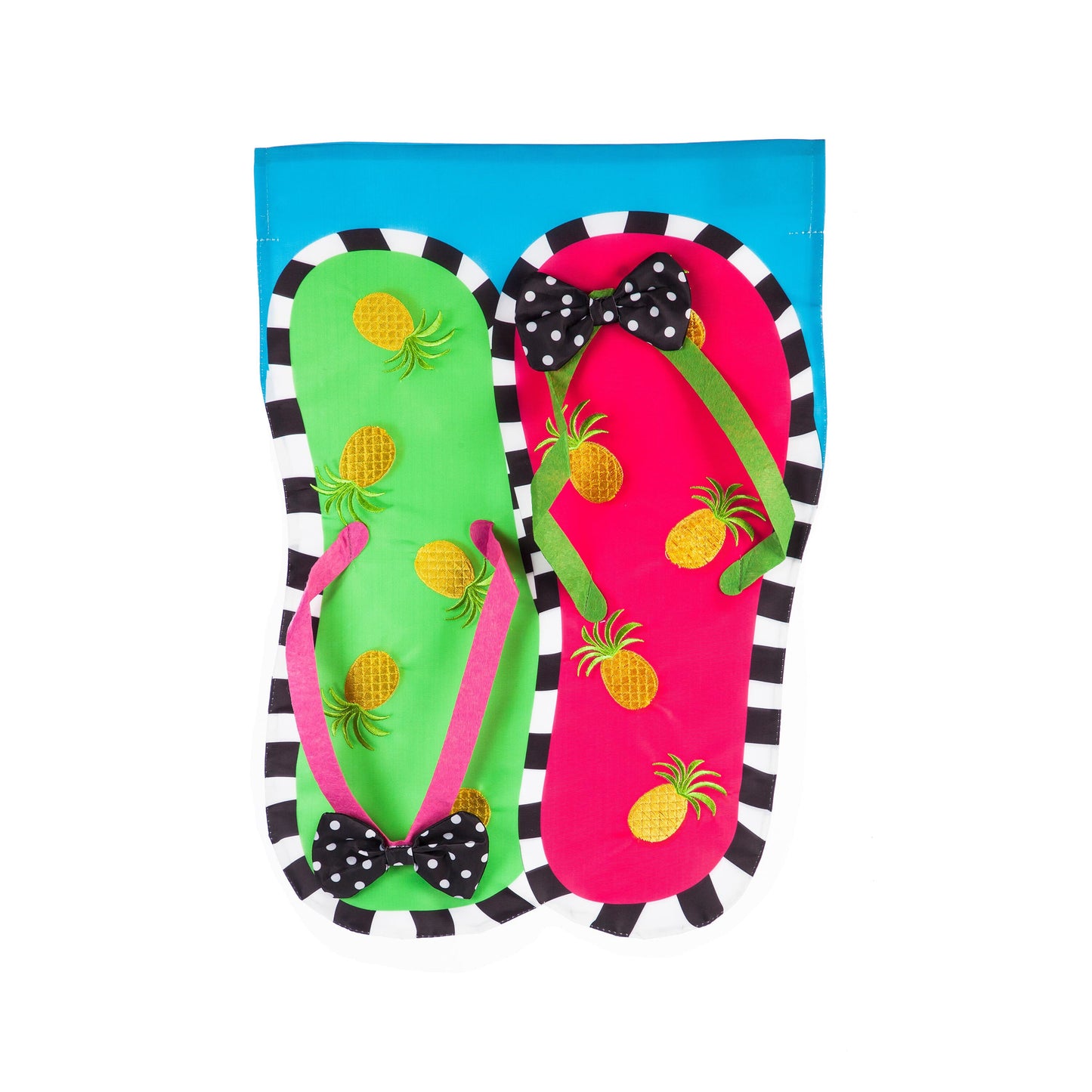 Pineapple Flip Flops Garden Applique Flag
