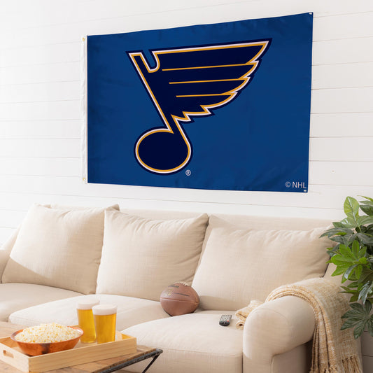 St Louis Blues Single Sided Estate Flag with 2 Grommets, 3'x5'