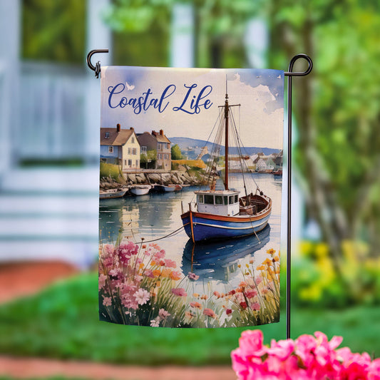 Coastal Life Suede Garden Flag
