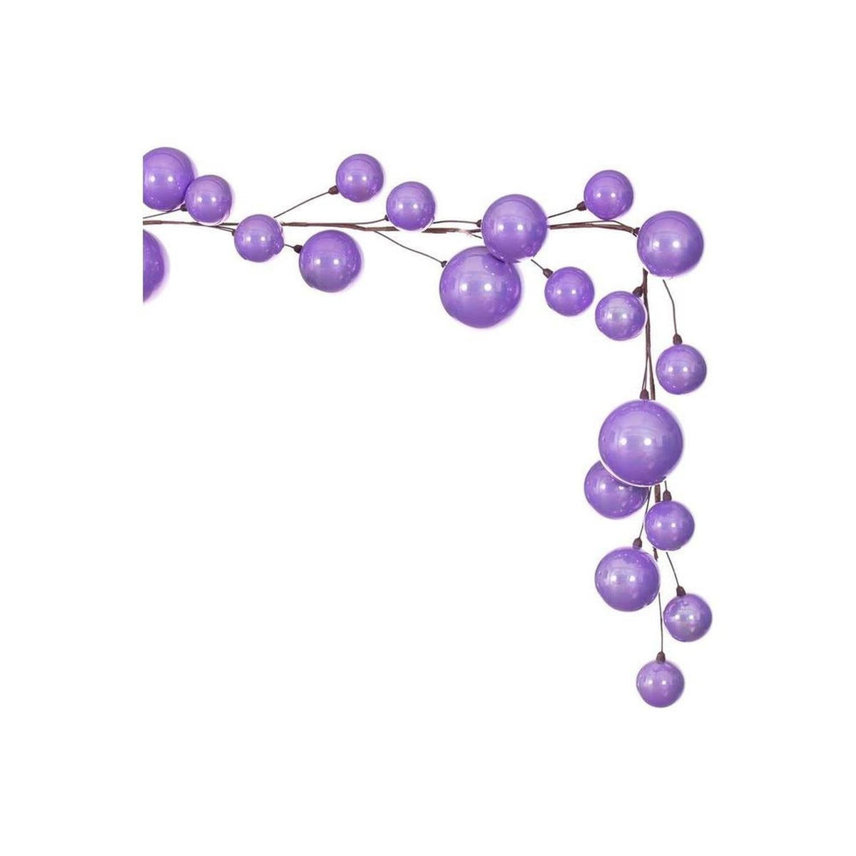 Lavender Pearl Assorted Finish Branch Ball Ornament Garland