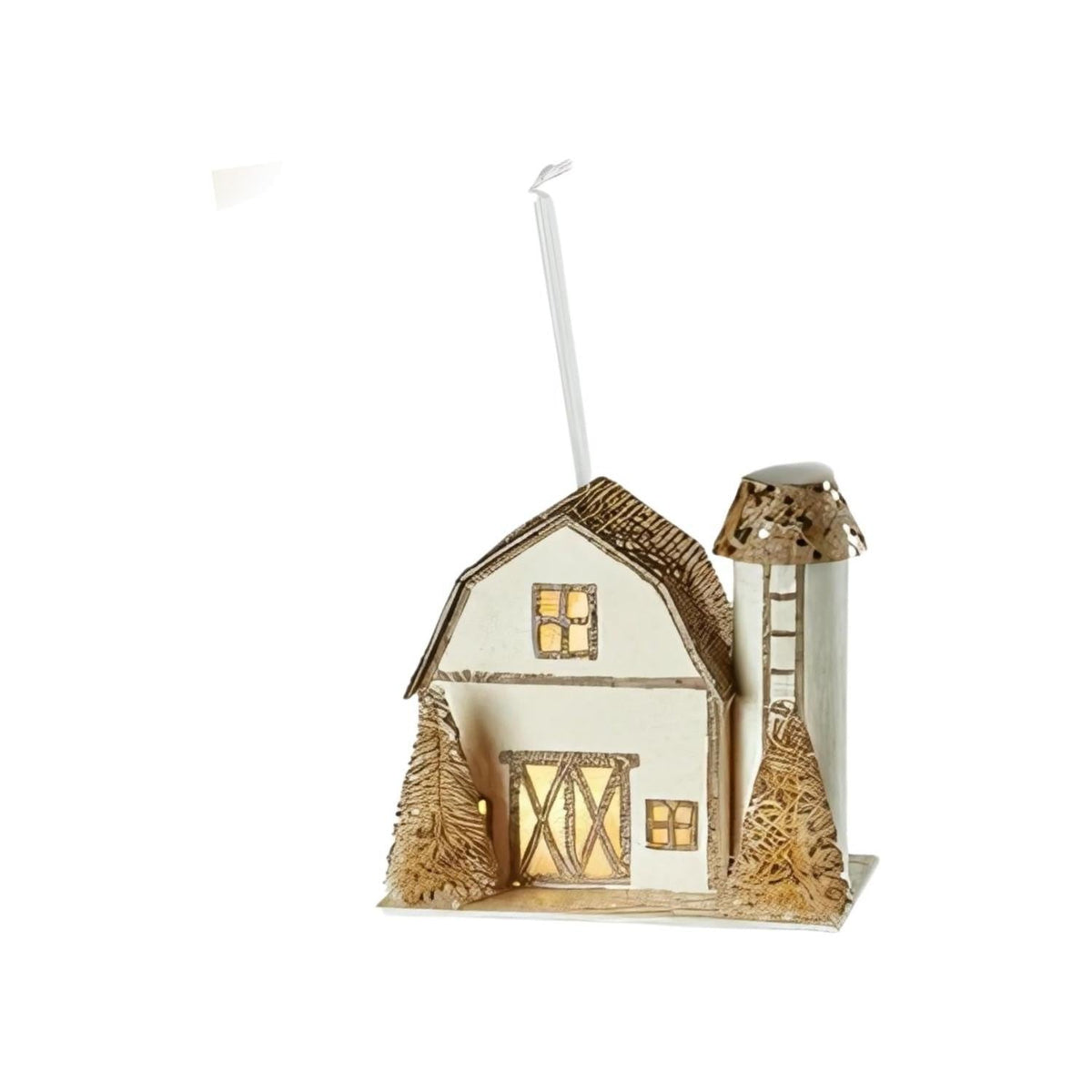 Lighted Glittered Village Ornaments