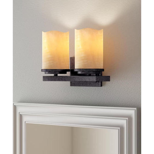 Luminous 11"W 2-Light Bath Vanity Light Fixture Rustic Ebony Finsh by Maxim
