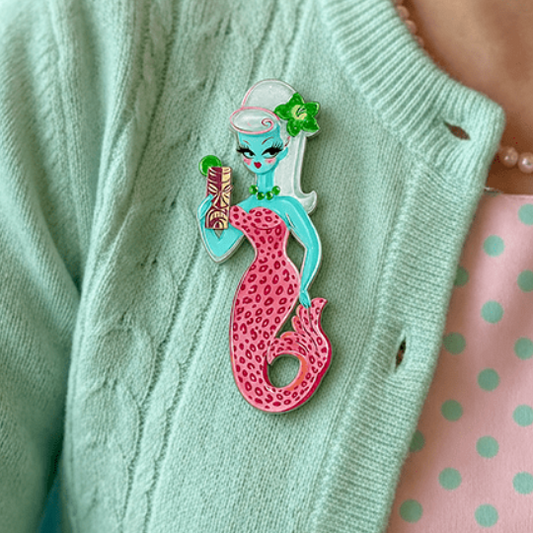 a pin on a sweater