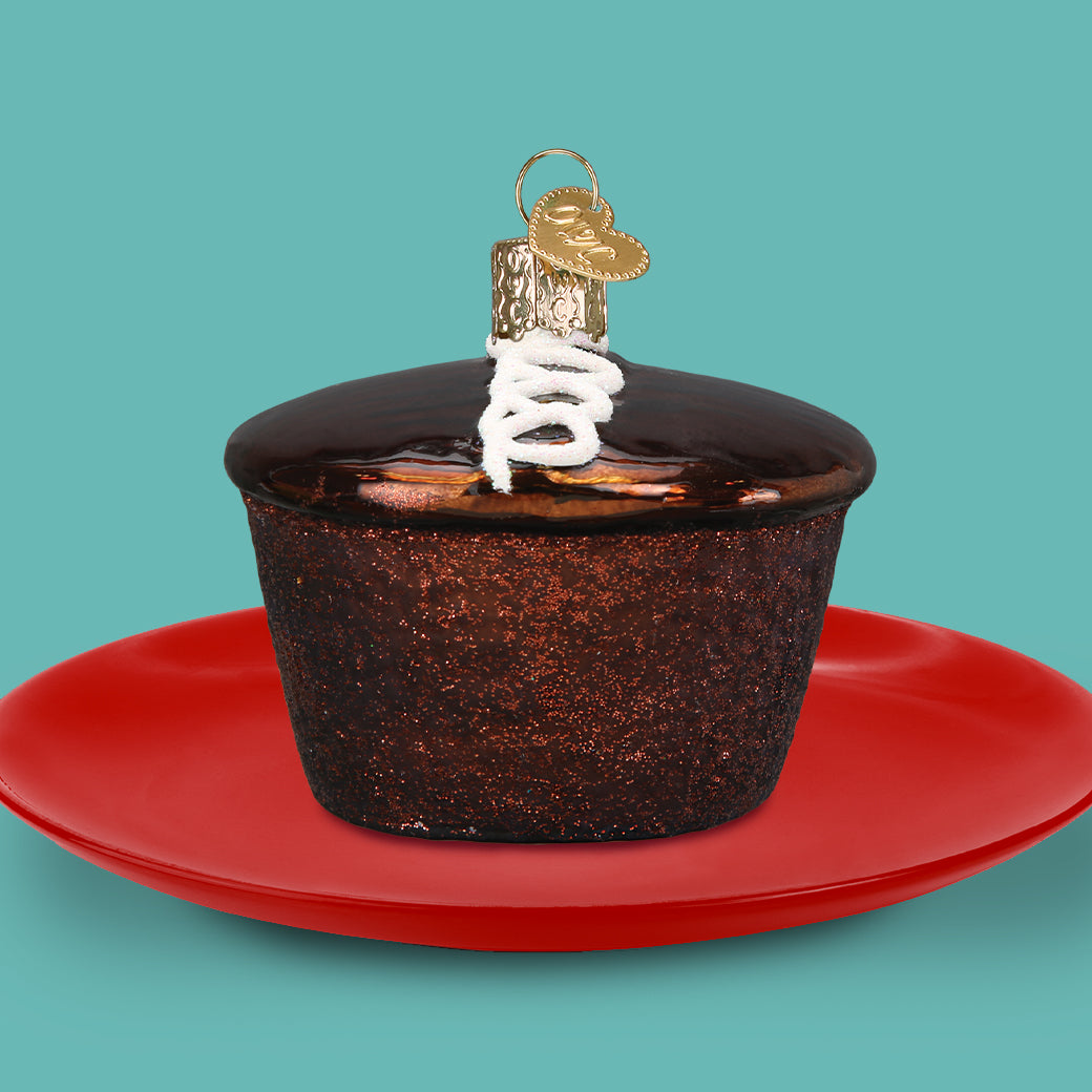 a cupcake on a plate
