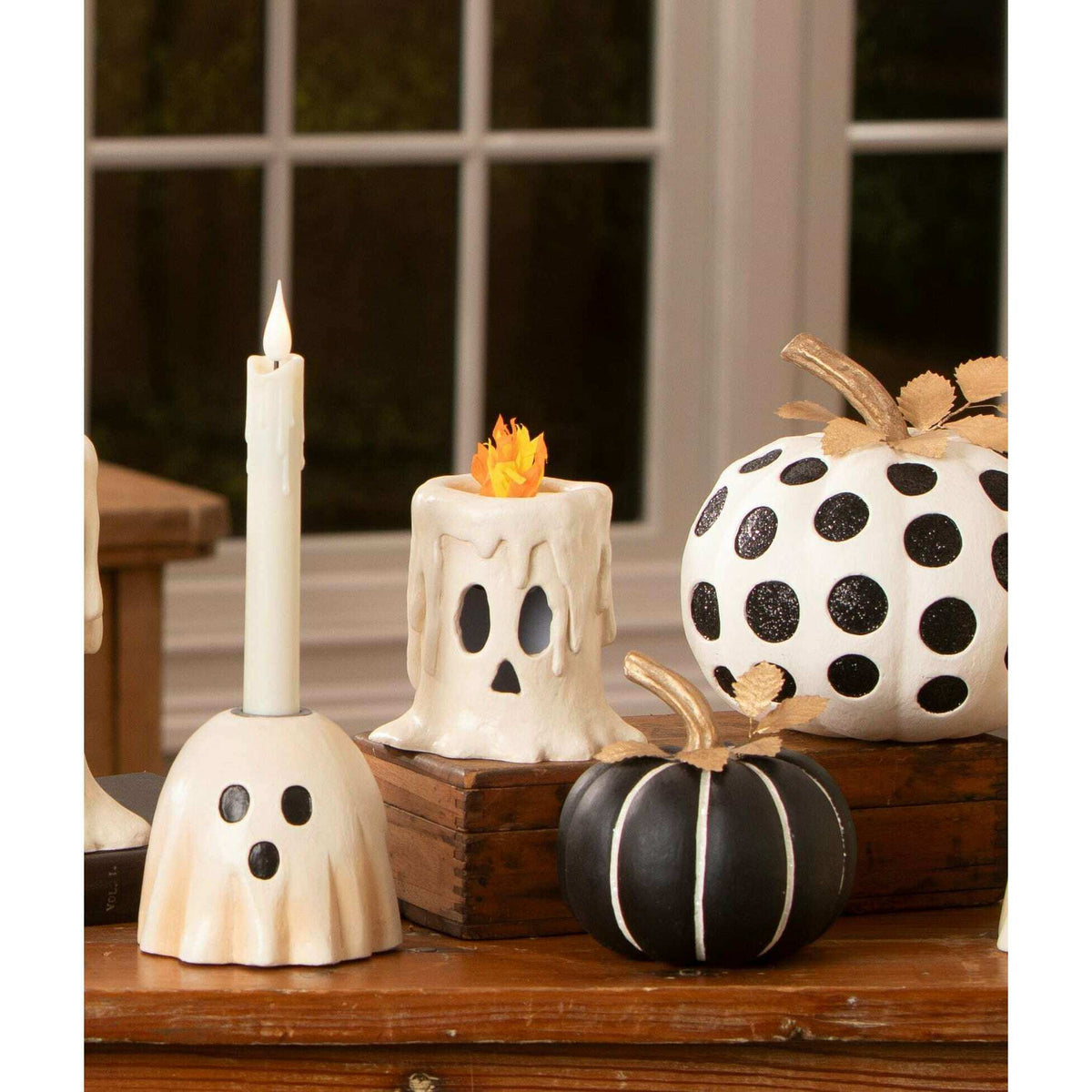 Medium Dottie Blanc Pumpkin | Halloween Decor | Bethany Lowe