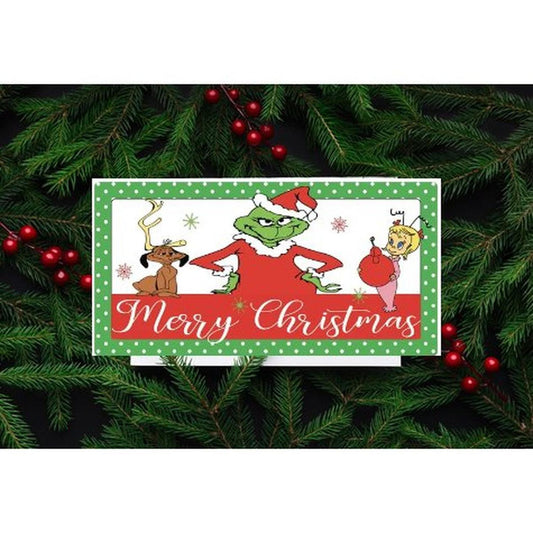 Merry Christmas Green Monster Sign