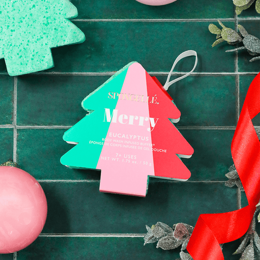 a christmas tree shaped gift tag
