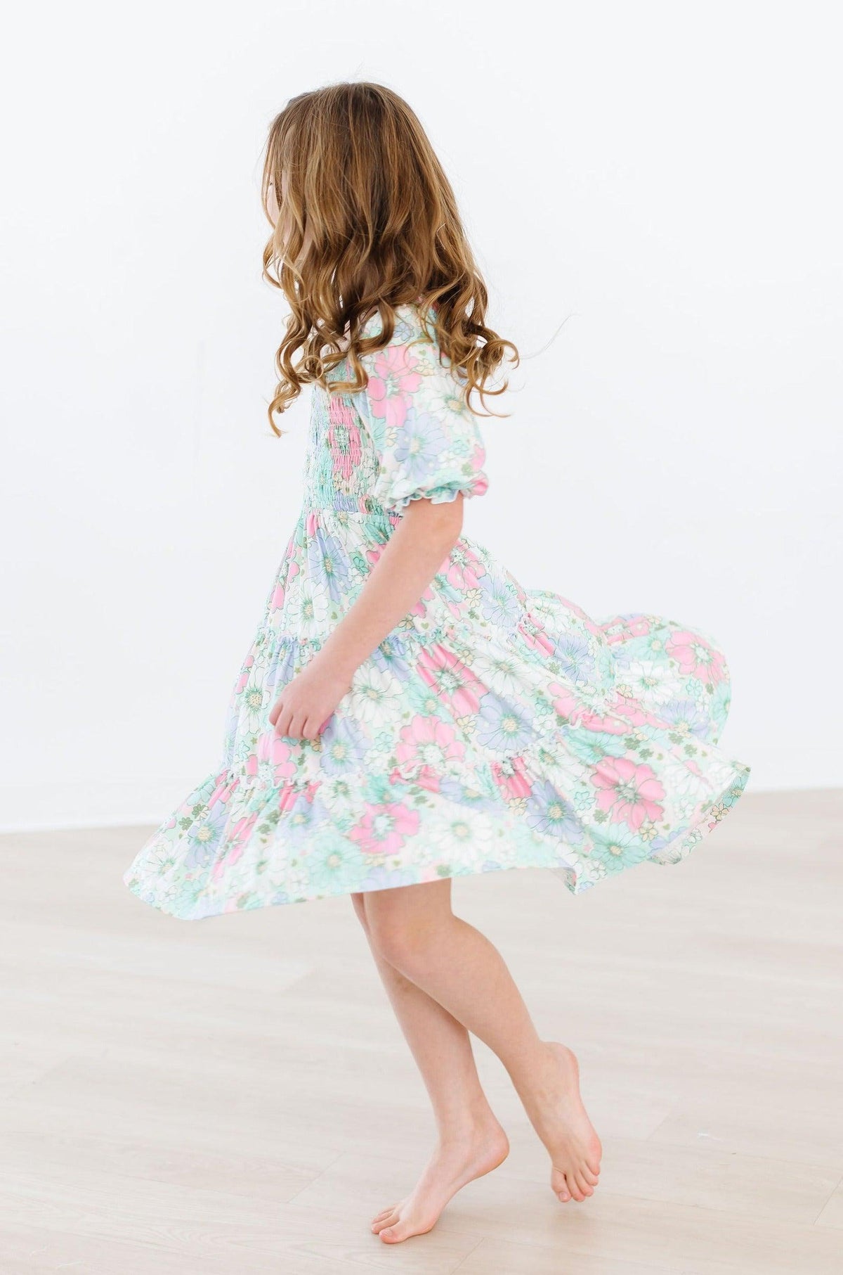 a girl in a dress