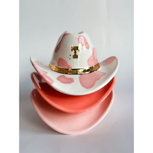 Monogrammed Cow Print Cowboy Hat