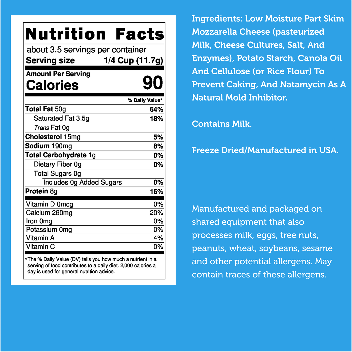 Freeze Dried Snack - Real Cheese (Mozzarella)
