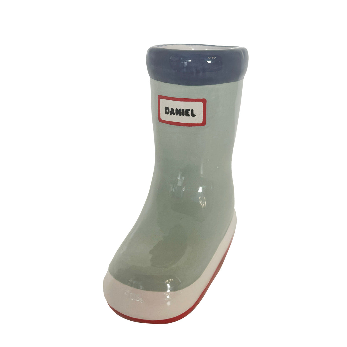 Multicolor Rainboot Vase in Sage