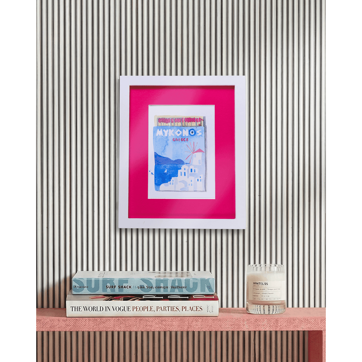 Mykonos Matchbook Art Print