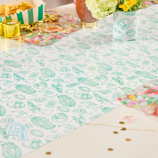 "Game Day Goals" Paper Table Runner (25 ft, cut to fit)