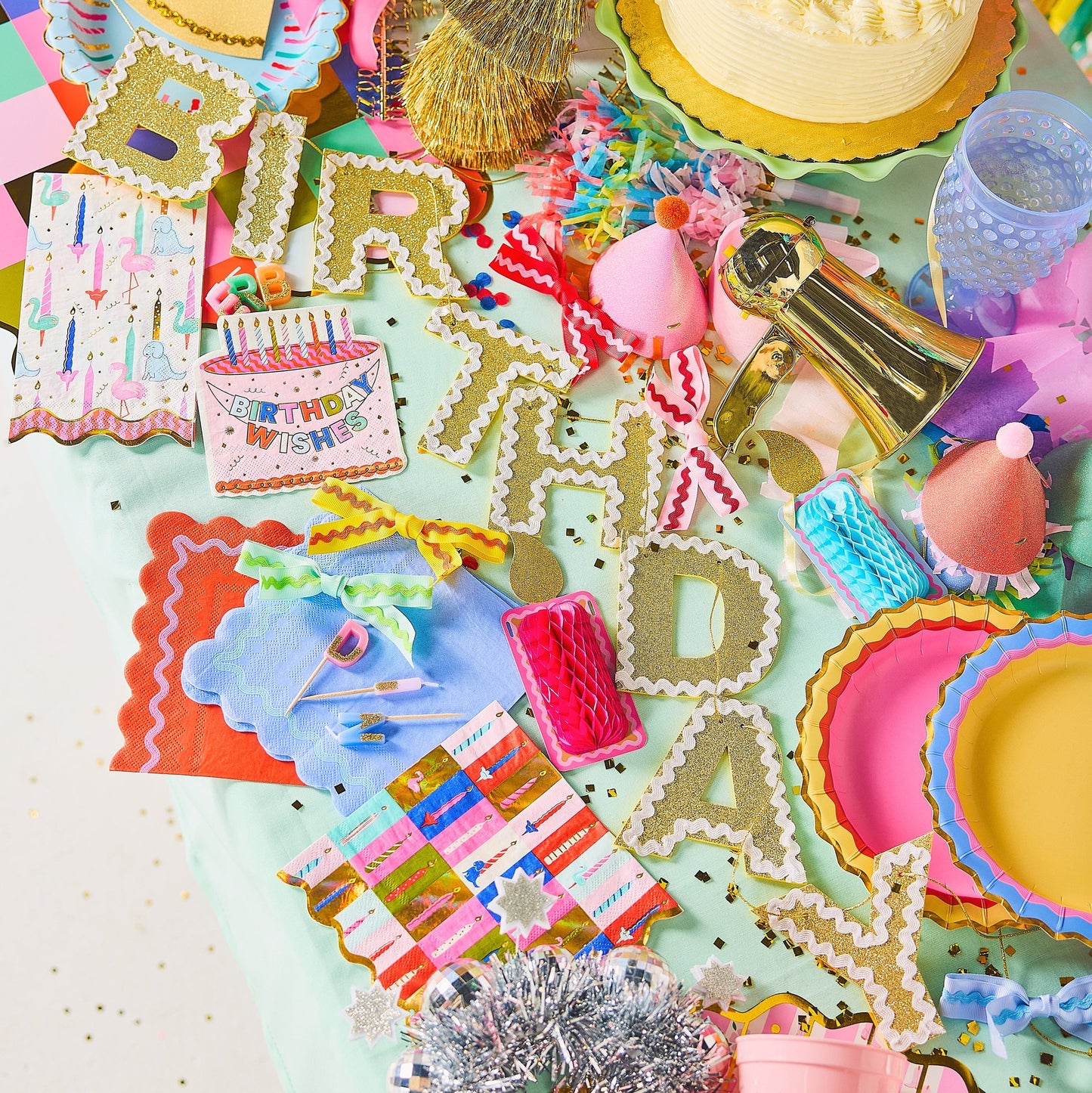 Happy Birthday Gold Shimmer Banner (Reusable Garland)
