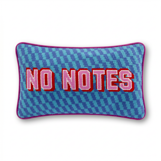 No Notes Needlepoint Pillow