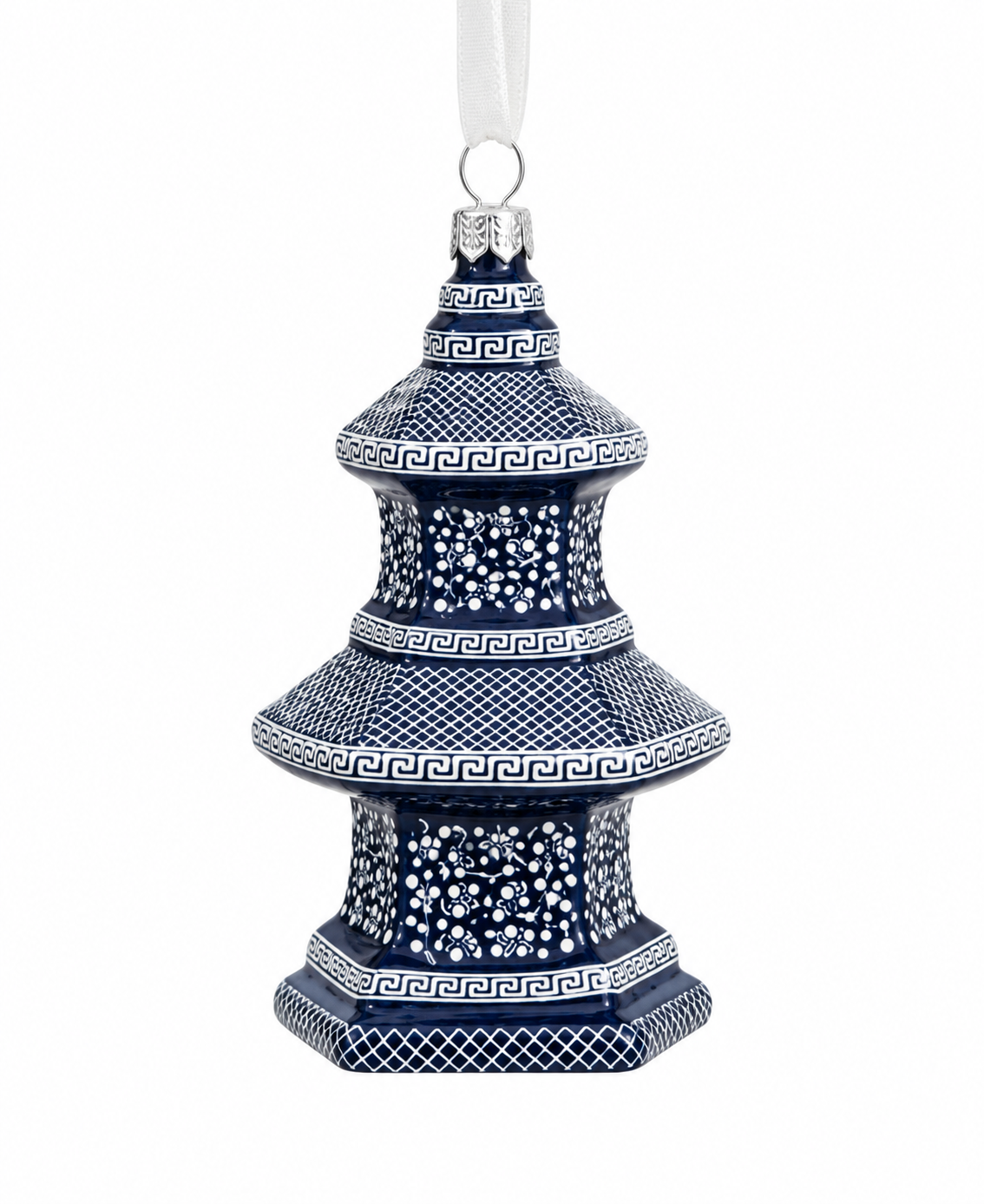Box of 4 Dot Navy Pagoda Gift Topper