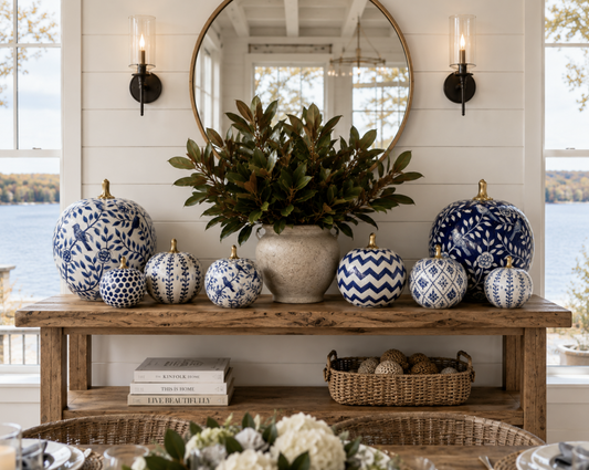 Navy Chevron Pumpkin