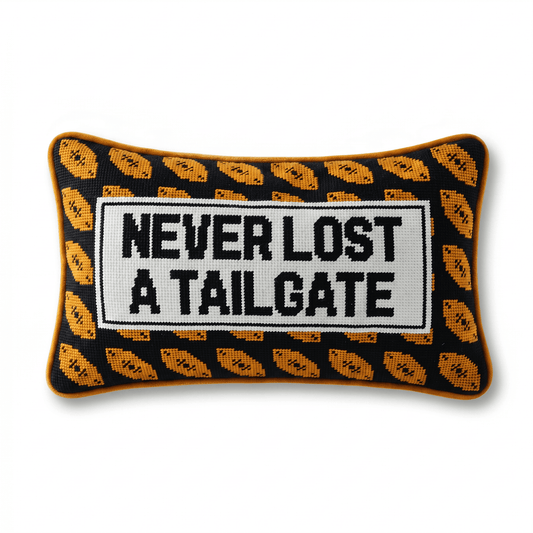 Never Lost A Tailgate Needlepoint Pillow
