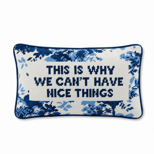 Nice Things Needlepoint Pillow