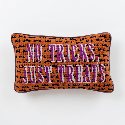 No Tricks Needlepoint Pillow