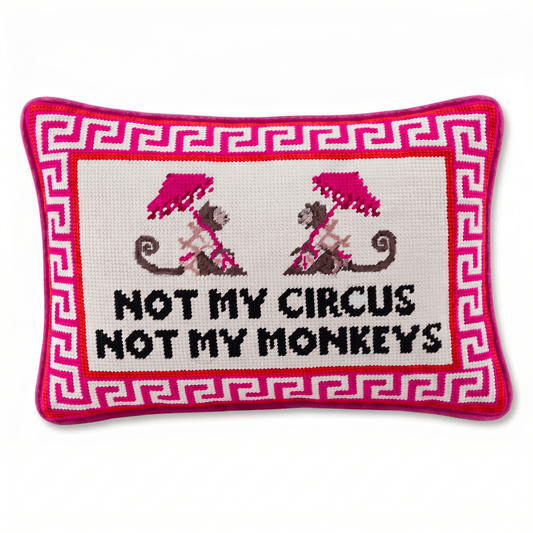 Not My Circus Needlepoint Pillow