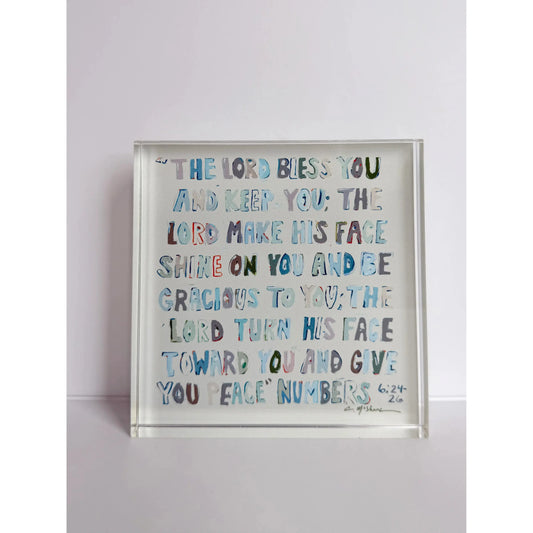 Numbers 6: 24-26 Neutral Acrylic Tabletop Art