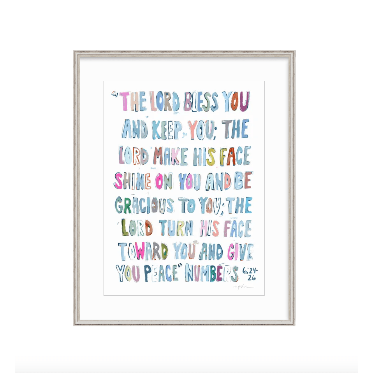 Numbers 6: 24-26 Pink Bible Verse Fine Art Print