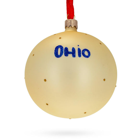 Ohio State, USA Glass Ball Christmas Ornament 4 Inches