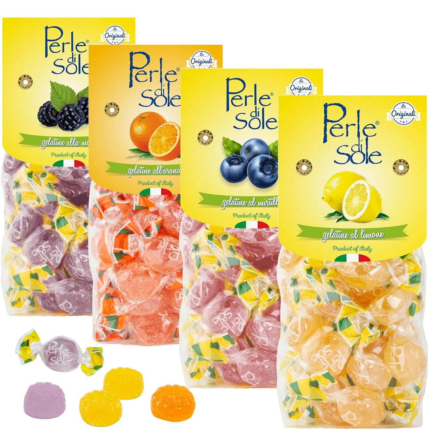 Perle di Sole 4-Flavor Assorted Fruit Jellies — Italian Gelée