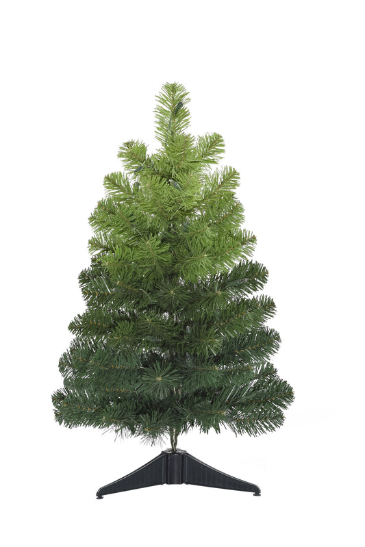 24" Tabletop Ombre Green Christmas Tree with Plastic Stand