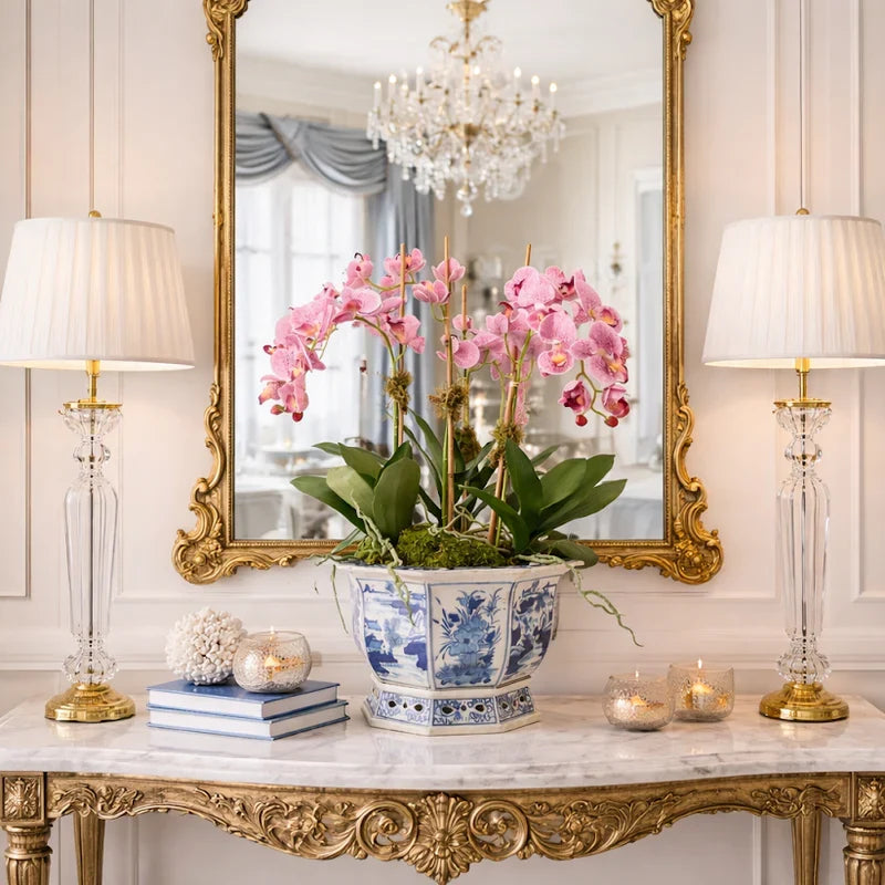 Round Floral Scalloped Pierced Planter