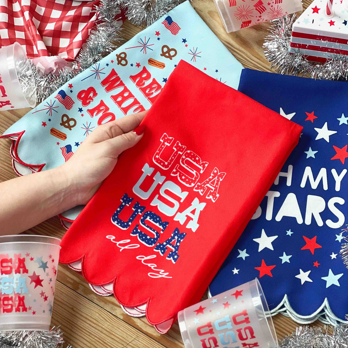USA All Day Patriotic Cotton Tea Towel