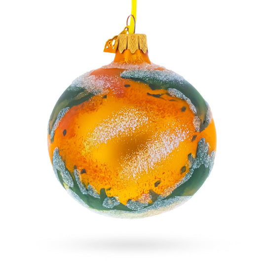 Planet Mars Glass Ball Christmas Ornament 3.25 Inches