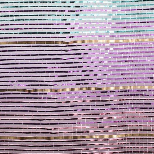 10" Metallic Foil Ombré Mesh Ribbon: Light Pink, Lavender, Ice Blue, Gold (10 Yards)