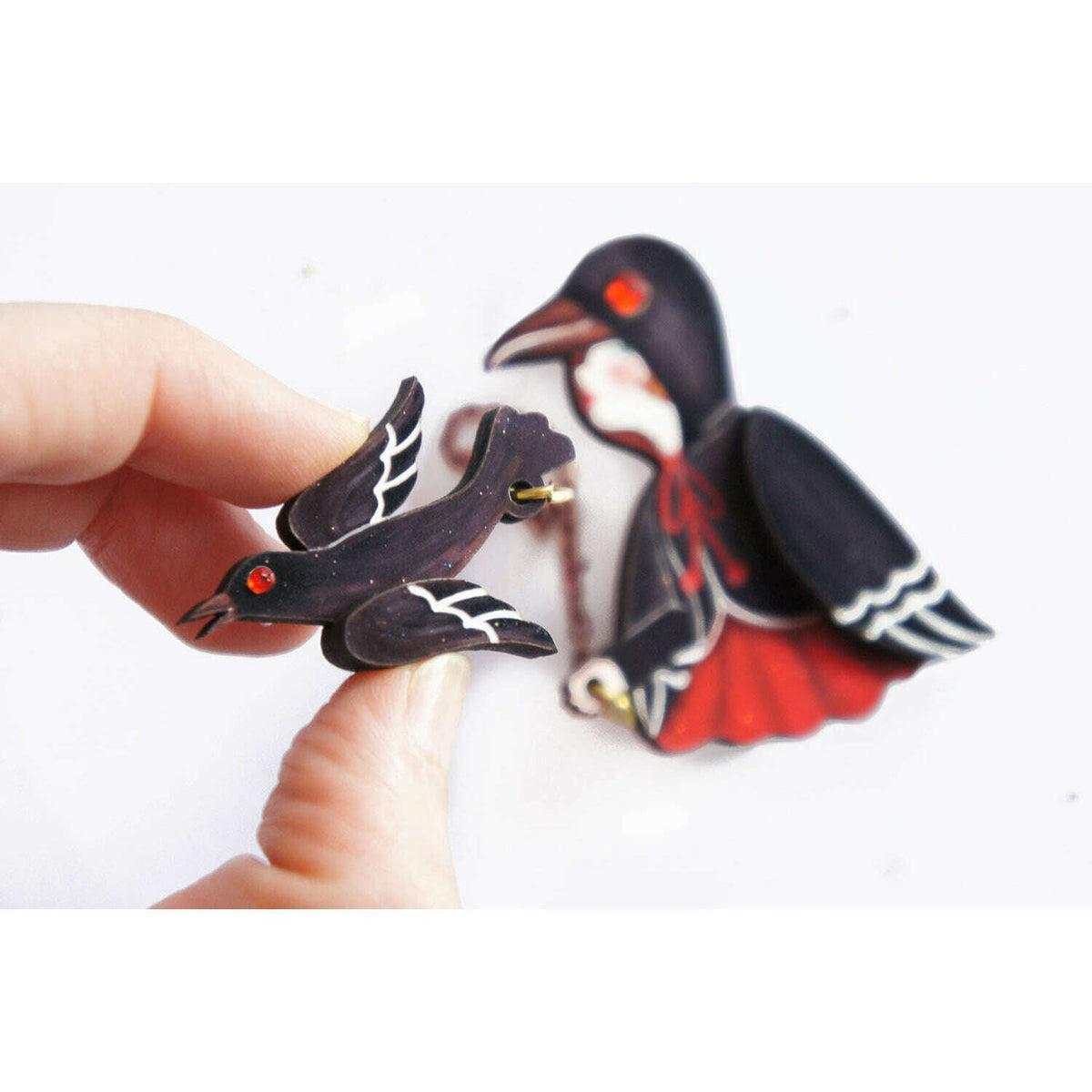 Raven Girl Brooch by Laliblue