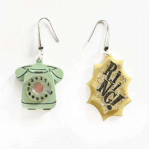 Retro Telephone Earrings by Laliblue