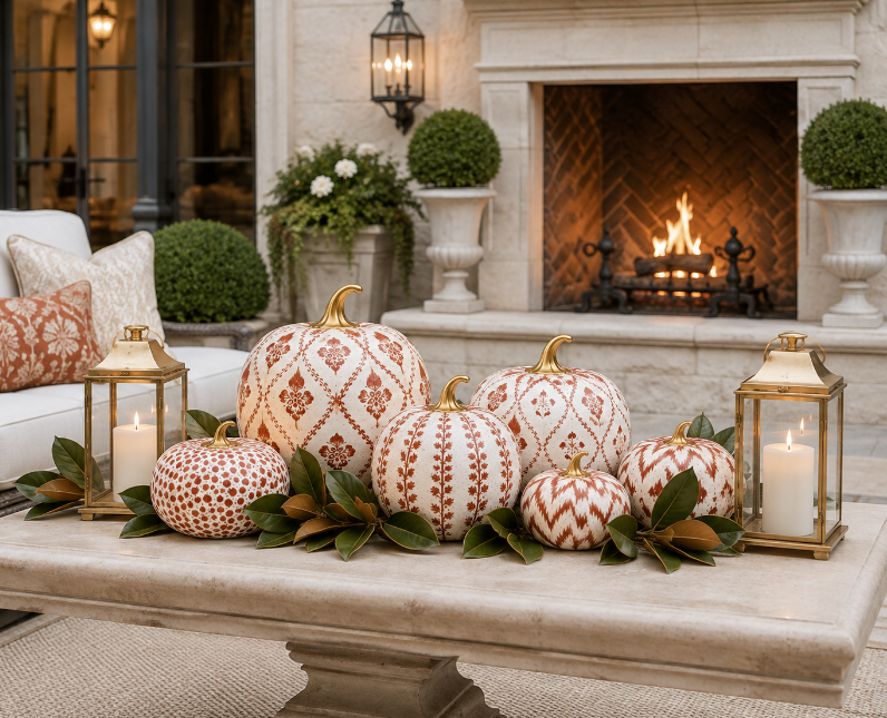 Red Bird & Vine Pumpkin