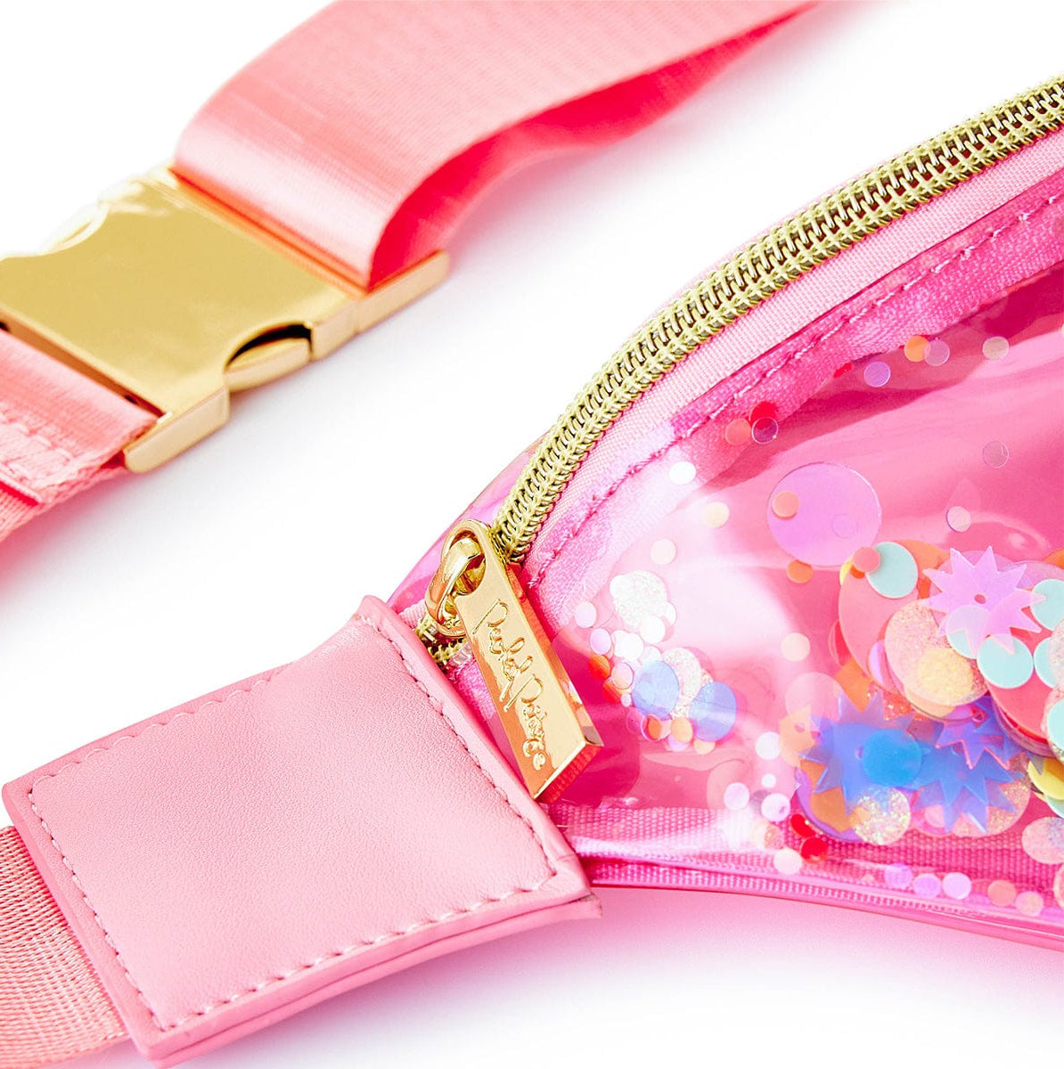 Pink Confetti Clear Belt Bag