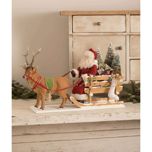 Santa in a One Horse Open Sleigh Vintage Santa by Bethany Lowe Designs