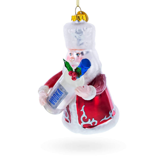 Santa with Vodka Glass Christmas Ornament