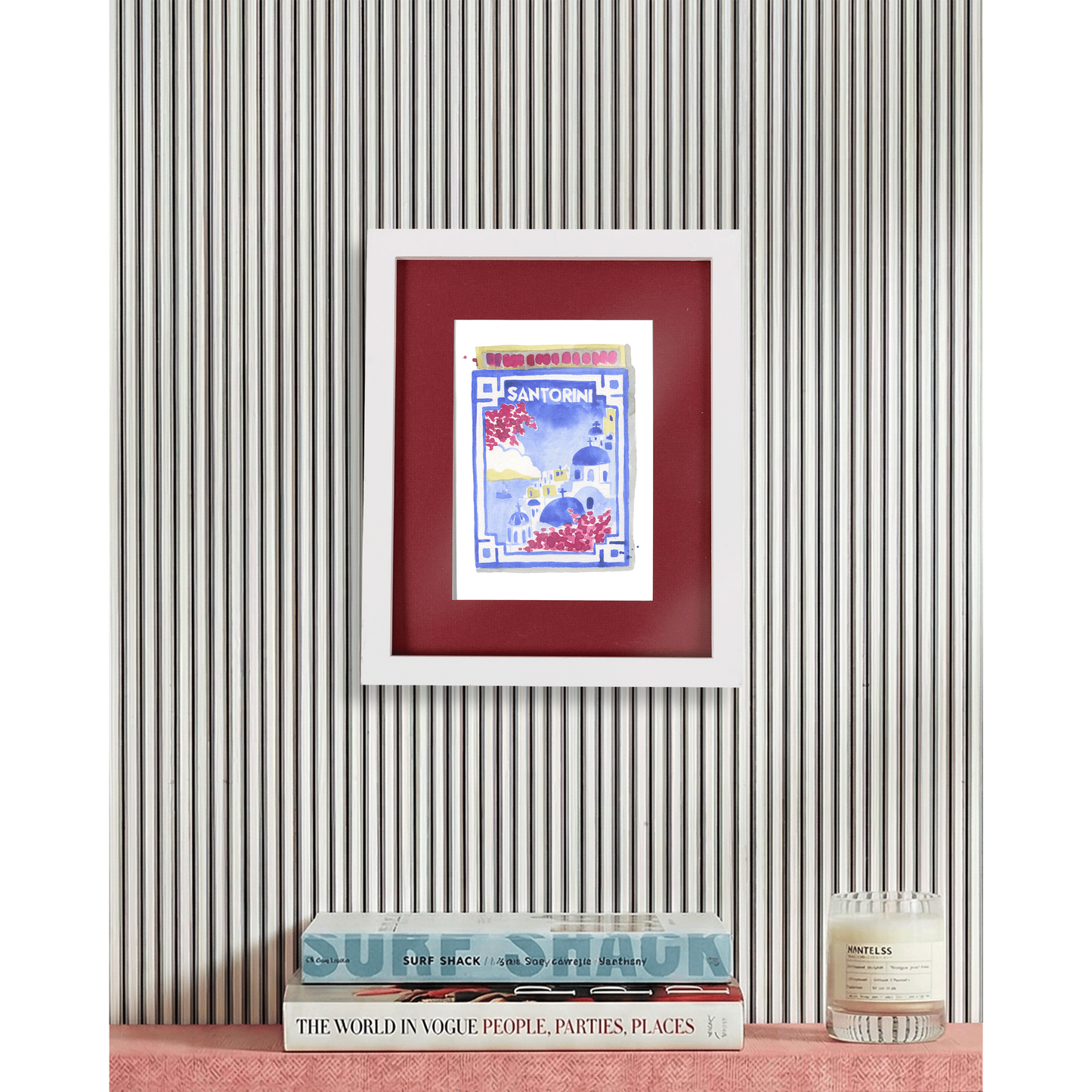 Santorini Matchbook Art Print