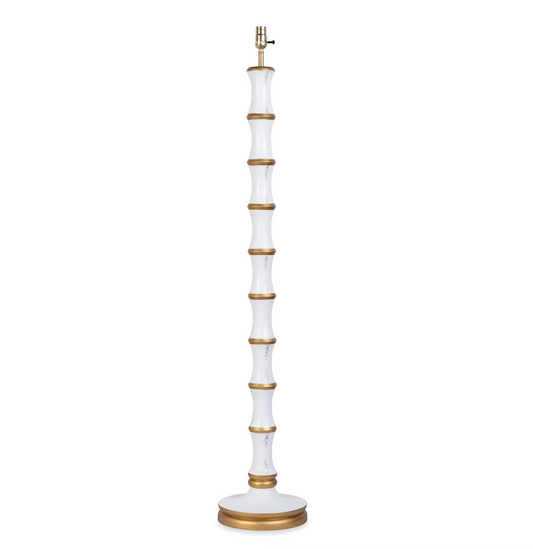 Ivory & Gold Bamboo Floor Lamp
