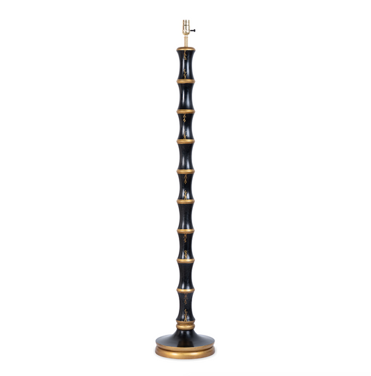 Black & Gold Bamboo Floor Lamp