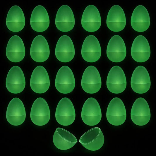 Set of 24 Glow in the Dark Easter Eggs - Large Night Prize Hunt 3.15 Inches