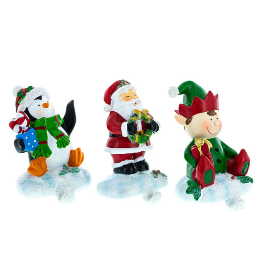 a group of christmas figurines