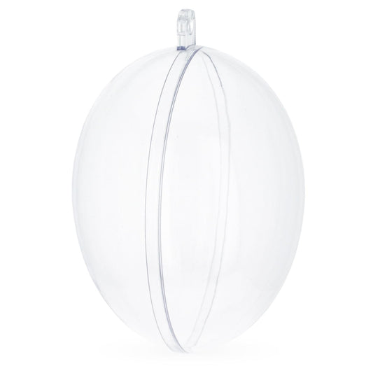 Set of 6 Clear Plastic Egg Ornaments 2.7 Inches